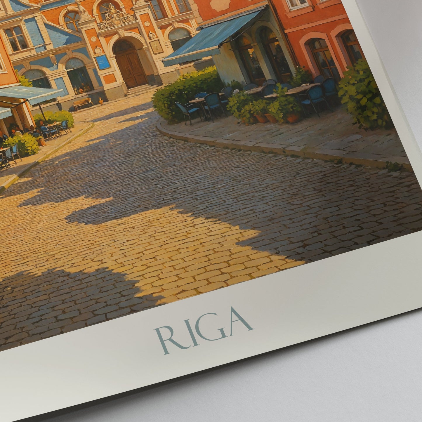 Riga Travel Poster | Latvia Colorful Old Town Street Art Print | House of the Blackheads Wall Decor