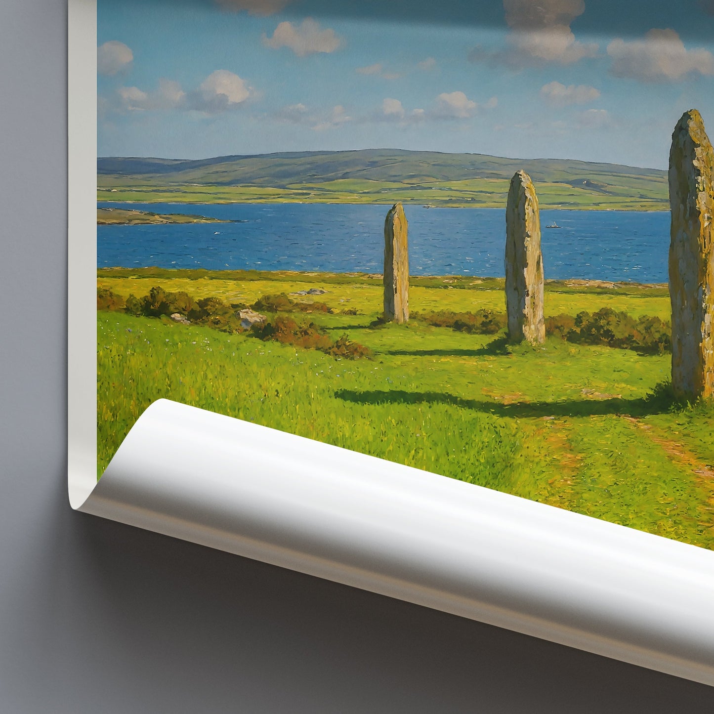 Ring of Brodgar Travel Poster, Orkney Scotland | Ancient Stone Circle Wall Art Print | Serene Landscape Home Decor