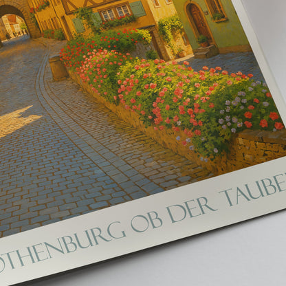 Rothenburg ob der Tauber Travel Poster, German Medieval Charm ~ Old Town Wall Art Print | Unique Germany Home Decor