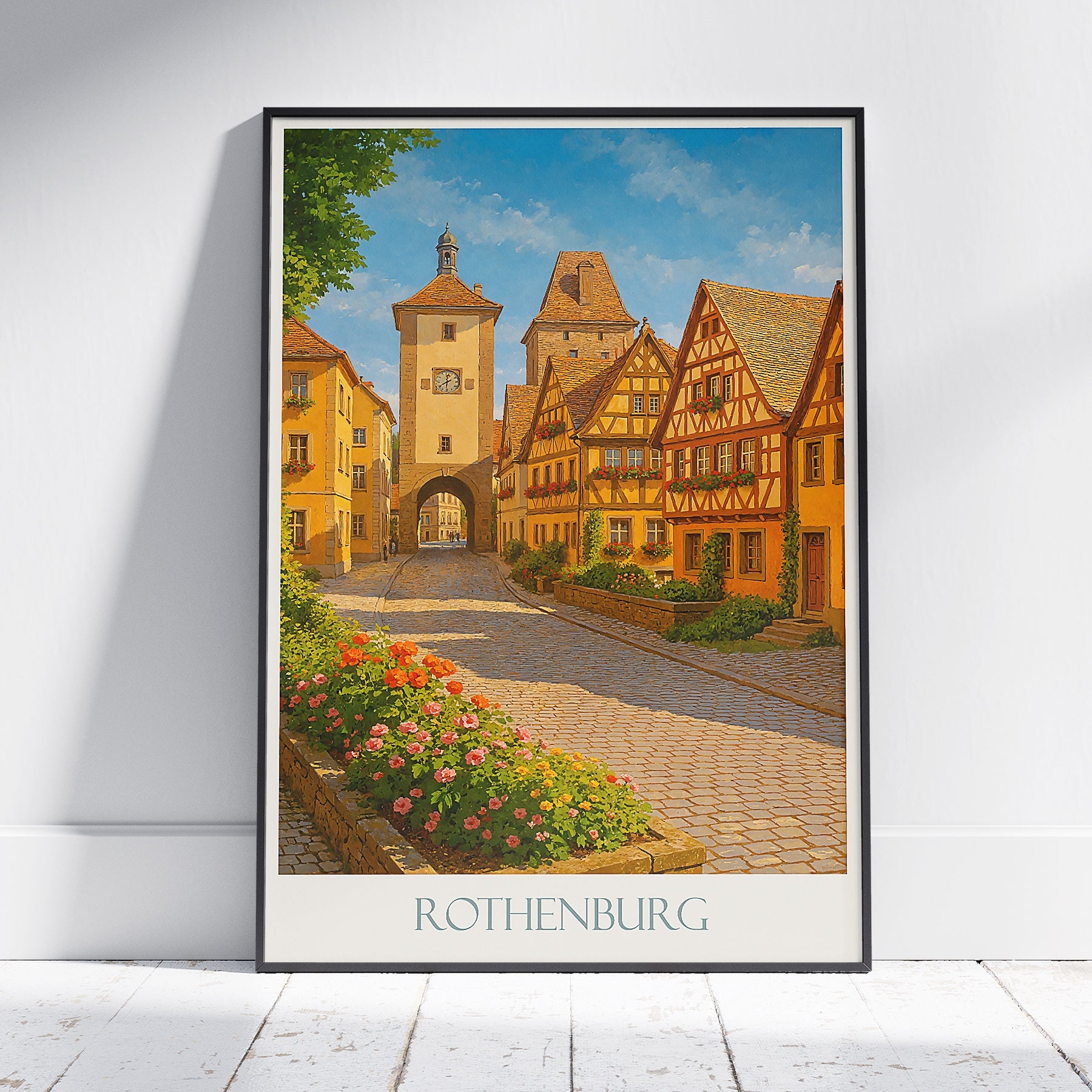 Rothenburg Travel Poster, Germany | Charming Medieval Town Art Print | Historic Bavarian Wall Decor