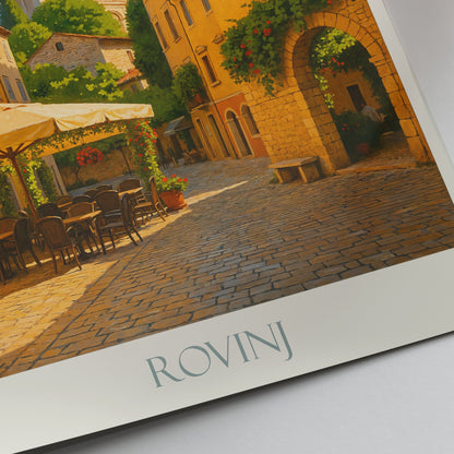 Rovinj Travel Poster, Charming Old Town Street ~ Croatia Art Print & Home Decor | Mediterranean Vacation Gift