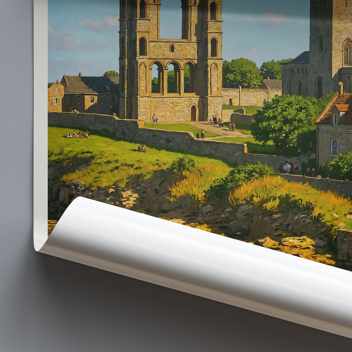 St Andrews Travel Poster | Scotland Coastal Art | Historic Cathedral Ruins | Serene Beach Scene Print | UK Vacation Decor Gift