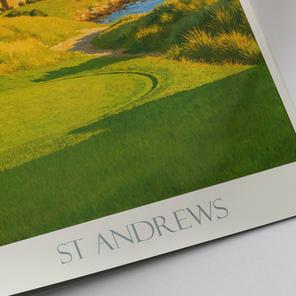 St Andrews Cathedral Poster | Scotland Travel Print | Sunlit Ruins Wall Art | Historic Golf Decor