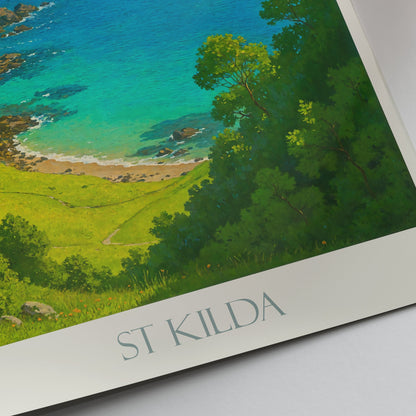 St Kilda Travel Poster | Scotland Island Art Print | Remote Landscape Wall Decor | Scottish Wilderness Gift