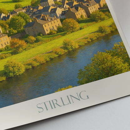 Stirling Travel Poster - Scotland Castle Wall Art | Historic Scottish Landscape Print | Charming Vacation Home Decor