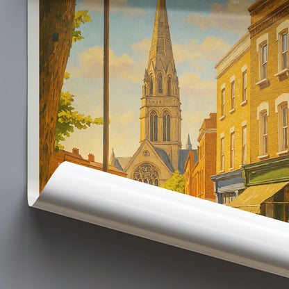 Stoke Newington London Travel Poster | Charming UK Street View Art Print | British Home Decor Wall Art