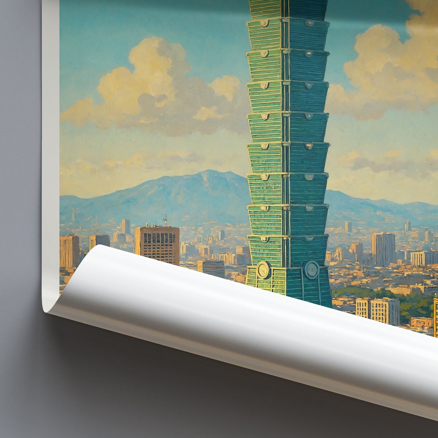 Taipei Travel Poster, Taipei 101 Art Print | Vibrant Cityscape Decor | Taiwan Home Wall Art Gift