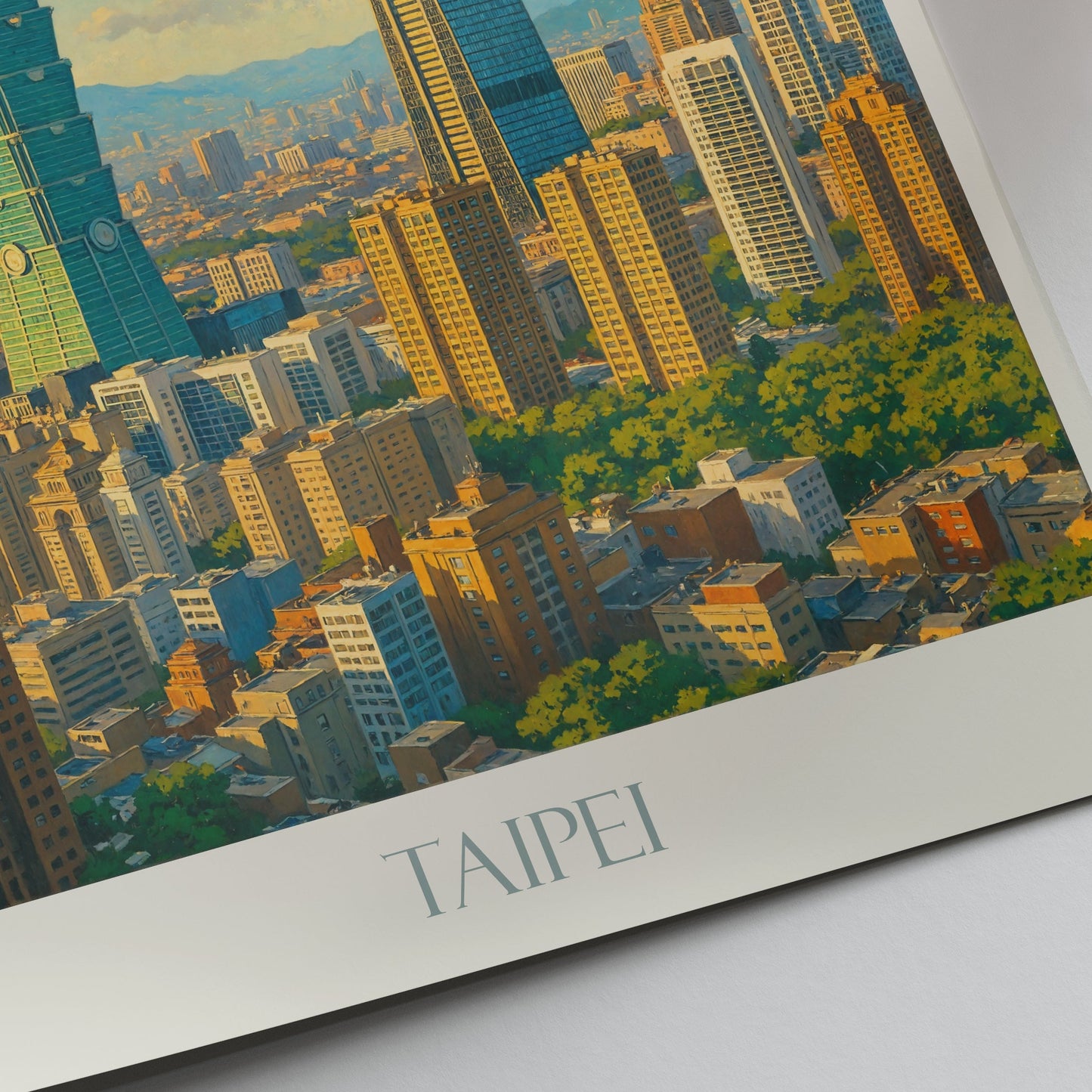 Taipei Travel Poster, Taipei 101 Art Print | Vibrant Cityscape Decor | Taiwan Home Wall Art Gift