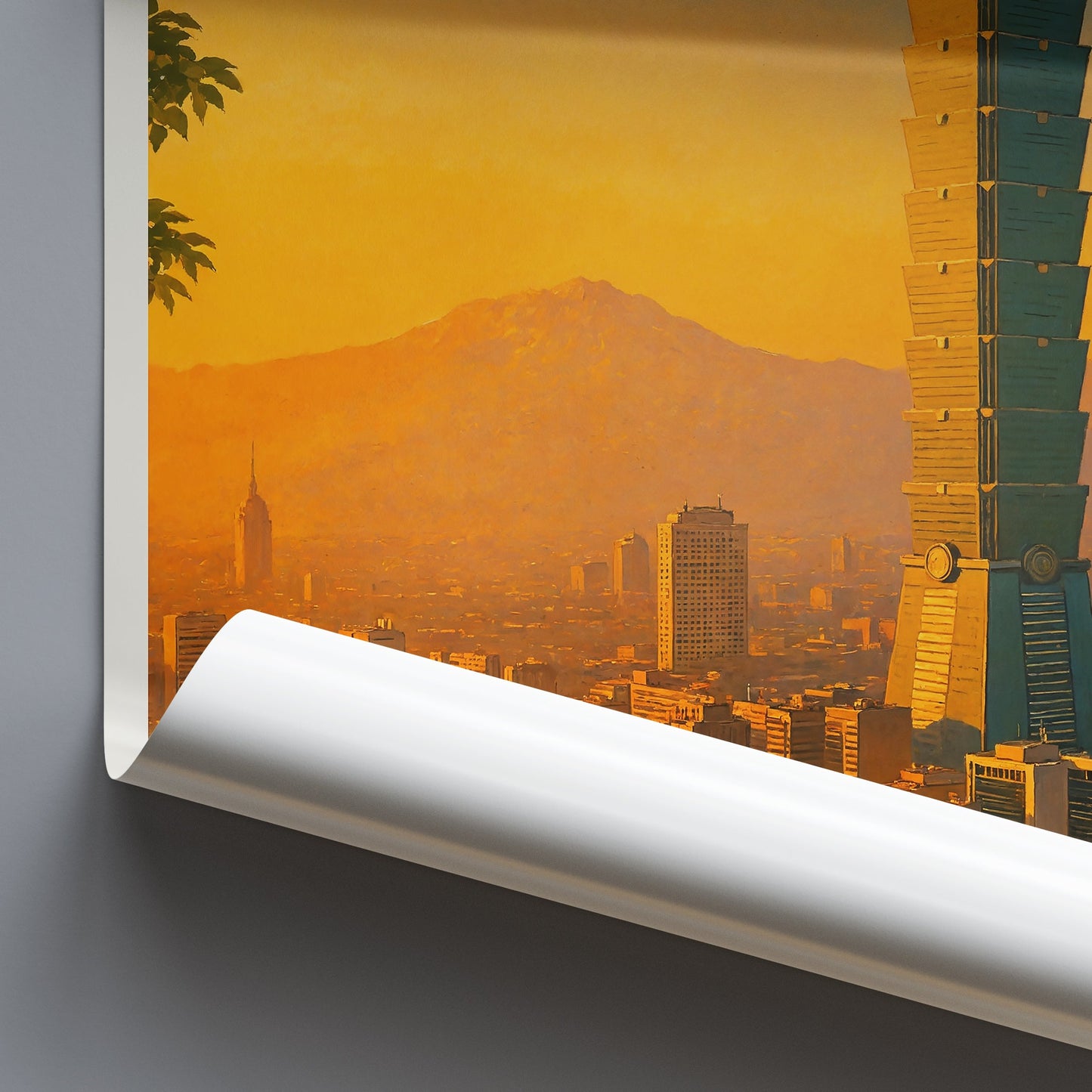Taipei Travel Poster, Sunset Cityscape ~ Taiwan Art Print | Modern Wall Decor | Iconic Taipei 101 Art