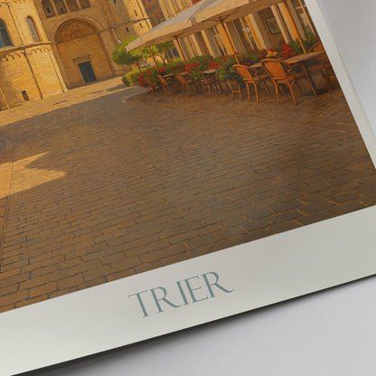 Trier Cathedral Travel Poster, Germany Cityscape Art Print | Medieval Architecture Wall Art & Home Decor | Old Town Souvenir Gift