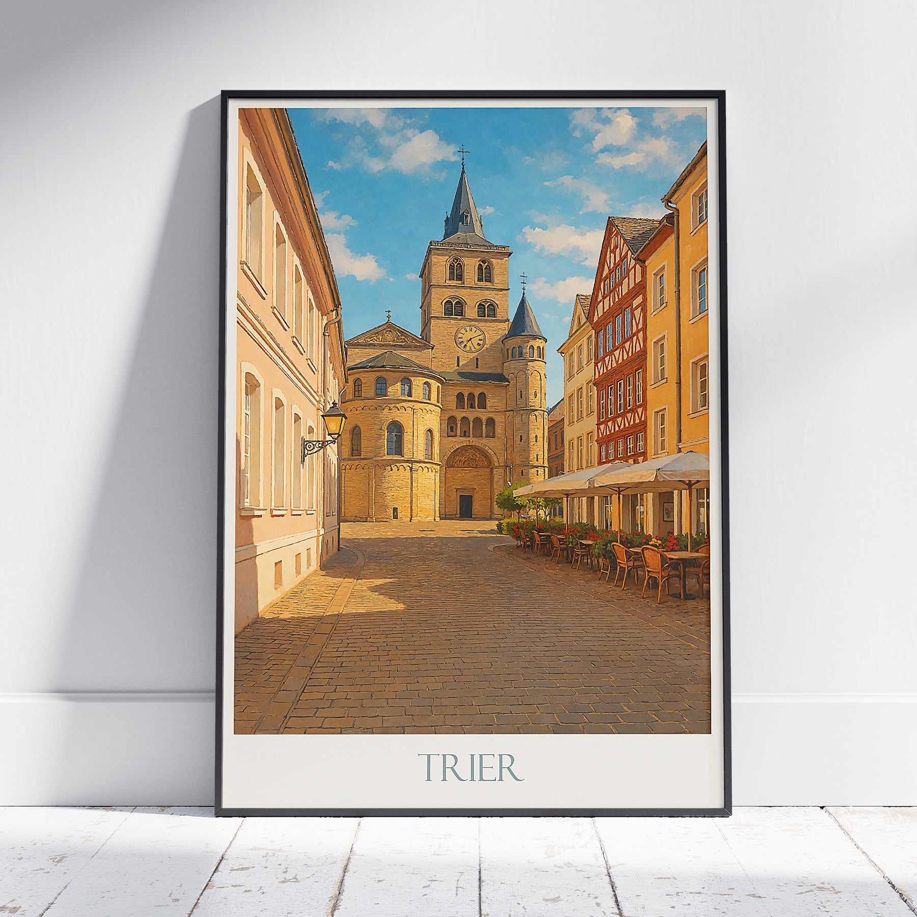 Trier Cathedral Travel Poster, Germany Cityscape Art Print | Medieval Architecture Wall Art & Home Decor | Old Town Souvenir Gift