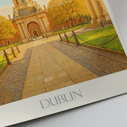 Trinity College Dublin Travel Poster, Ireland ~ Iconic Campus Wall Art | Fall Decor Print | Gift for Dublin Lovers
