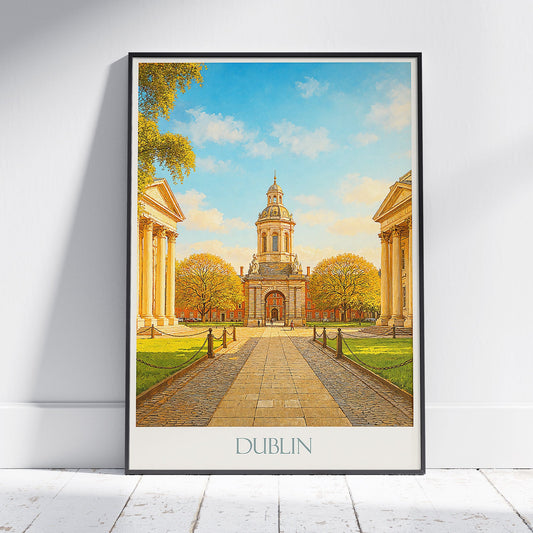 Trinity College Dublin Travel Poster, Ireland ~ Iconic Campus Wall Art | Fall Decor Print | Gift for Dublin Lovers