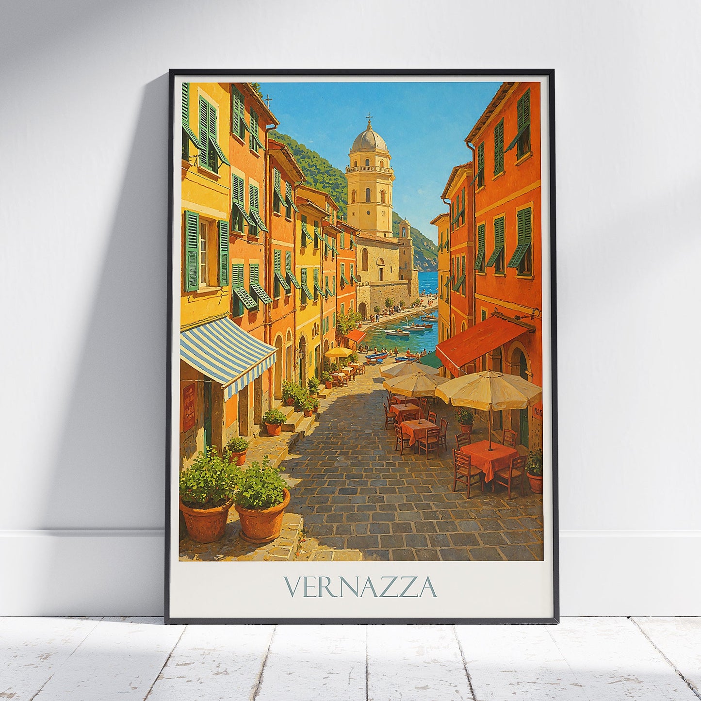 Vernazza Travel Poster | Cinque Terre Italy Art Print | Vibrant Coastal Village Wall Art | Italian Riviera Home Decor | Unique Travel Gift
