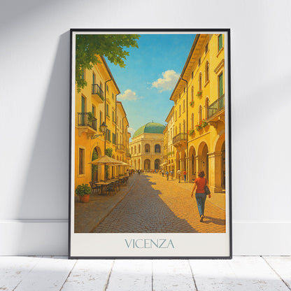 Vicenza Travel Poster | Palladian Street Italy Art Print | Historic Cityscape Wall Decor | Italian City Gift