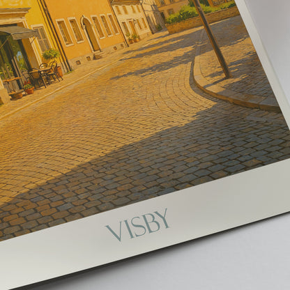 Visby Travel Poster, Charming Swedish Street ~ Old Town Art Print | Medieval City Decor | Gotland Vacation Gift