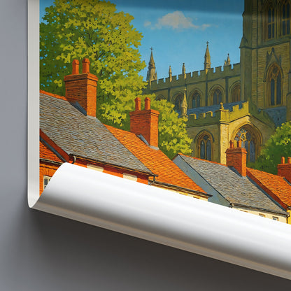 Wrexham Travel Poster, St Giles Church Art Print | Welsh Town Wall Decor | UK Vacation Gift