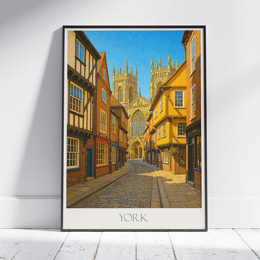 York Travel Poster, York Minster England | Historic City Art Print | Vintage UK Wall Decor
