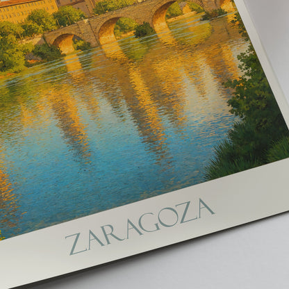 Zaragoza Travel Poster ~ Basilica del Pilar Sunset Art Print | Spain City Wall Decor | European Vacation Gift