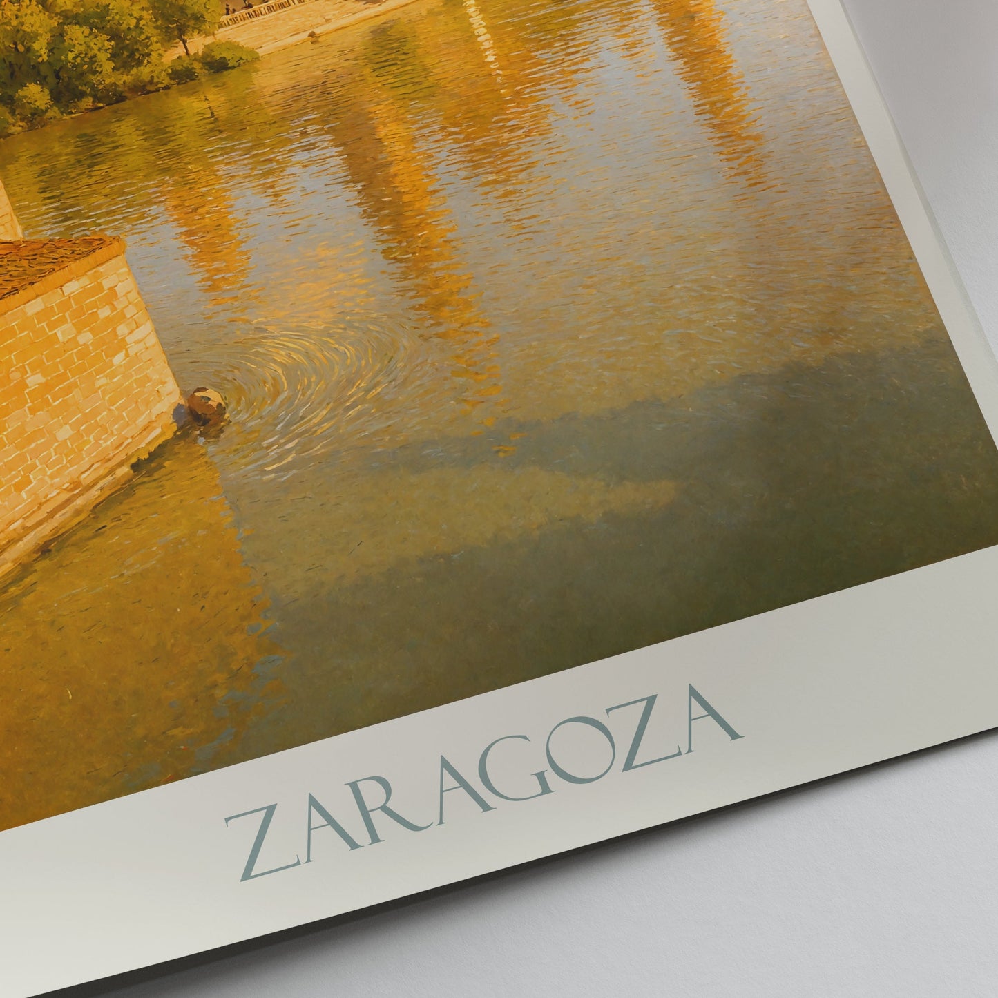 Zaragoza Travel Poster, Basilica del Pilar at Sunset | Spain Art Print | Ebro River Wall Decor | Spanish Vacation Gift