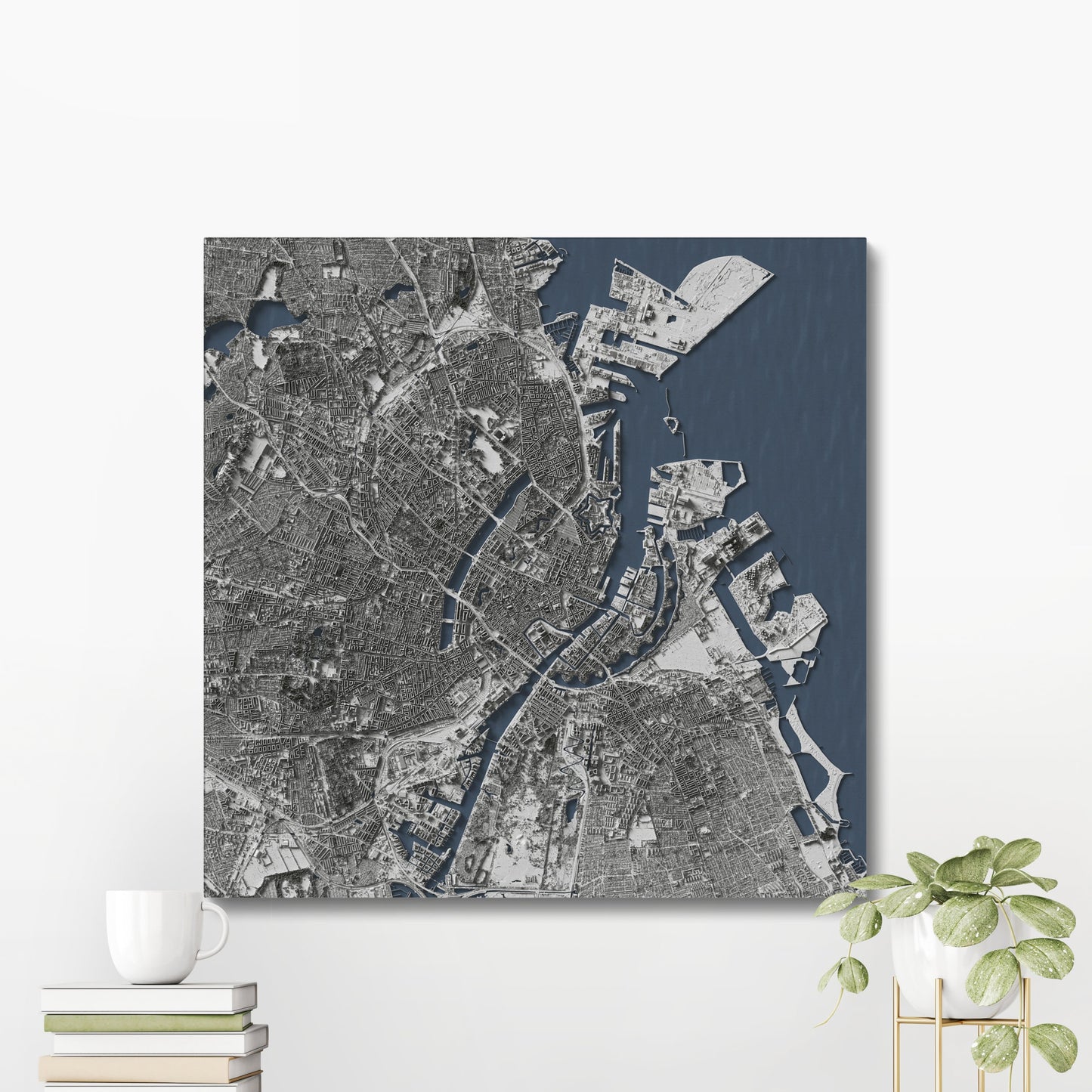 Copenhagen, Denmark ~ [Download] 2D Shaded City Relief Map Printable