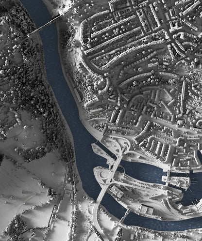 Bristol, UK ~ Shaded City Relief Map Print