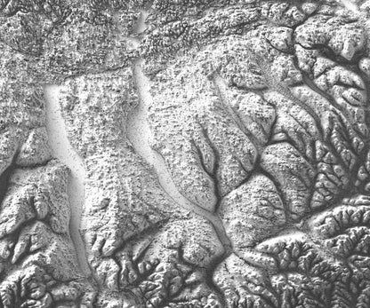 New York state ~ 2D Shaded Relief Map Topographic Print Poster