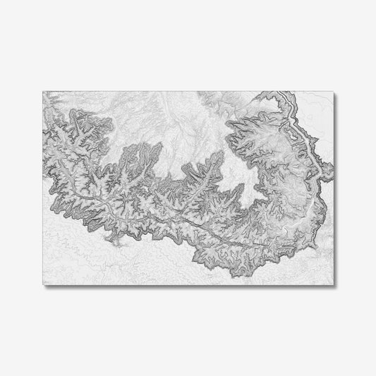 Grand Canyon ~ Contour Relief Map Topographic Print