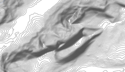 Yosemite Valley ~ Contour Relief Map Topographic Print Poster