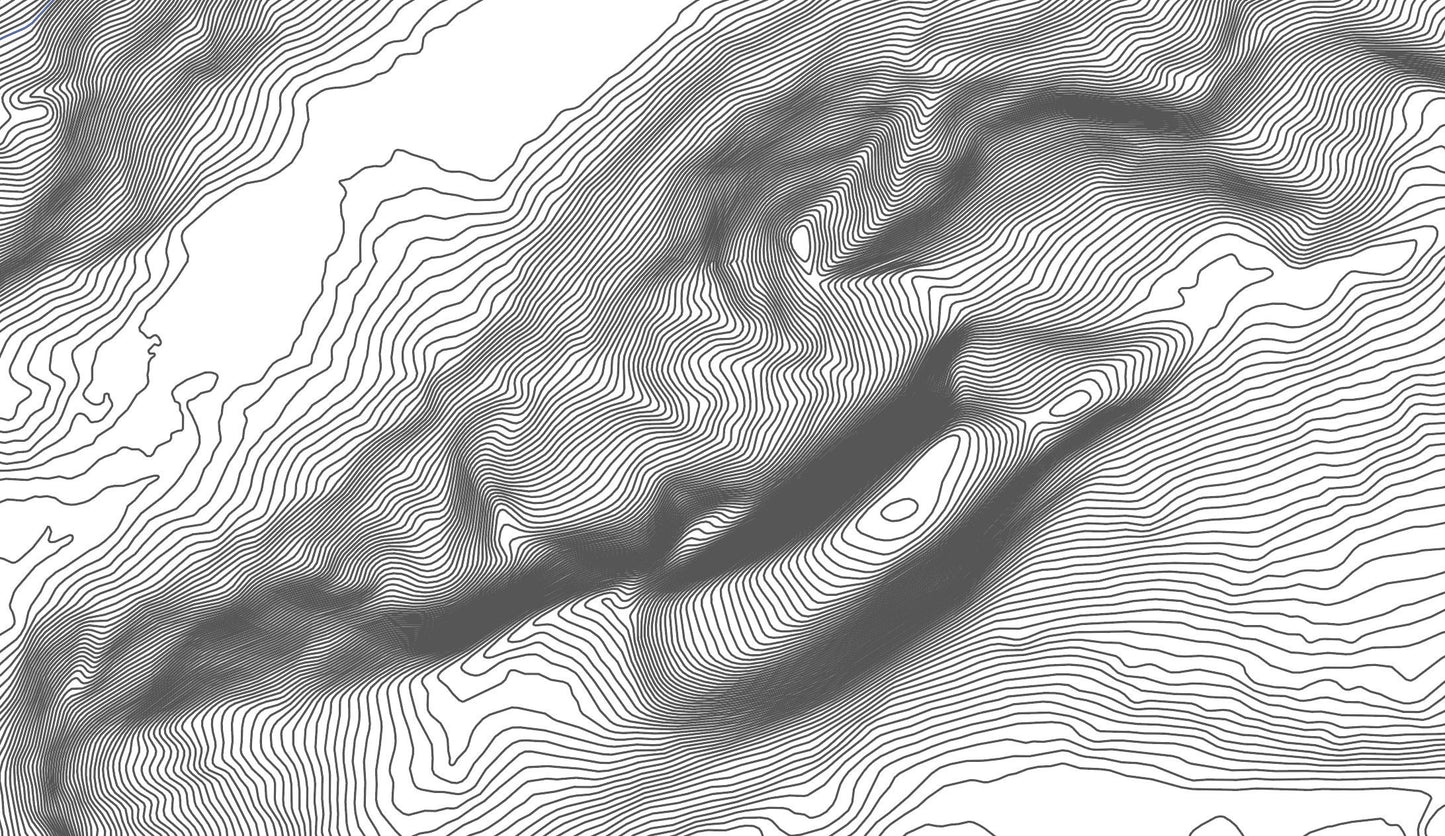 Yosemite Valley ~ Contour Relief Map Topographic Print