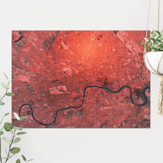 London is Red, Arsenal FC ~ Shaded City Relief Map Print