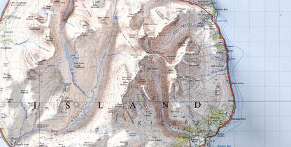 Isle of Arran, Scotland ~ 2D Shaded Relief Map Vintage Style Print