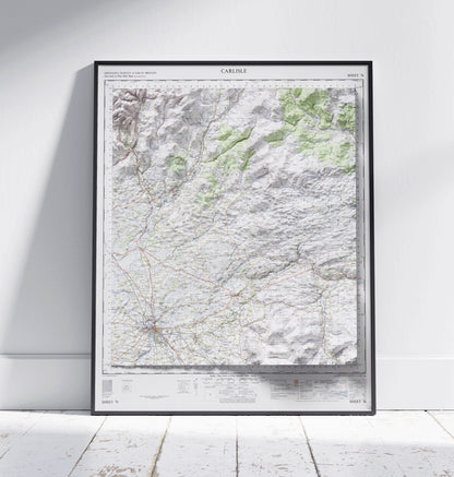 Carlisle ~ 2D Shaded Relief Map Vintage Style Print