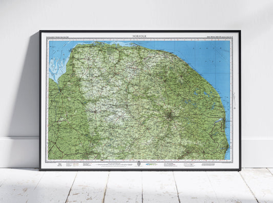 Norfolk Vintage Map Print