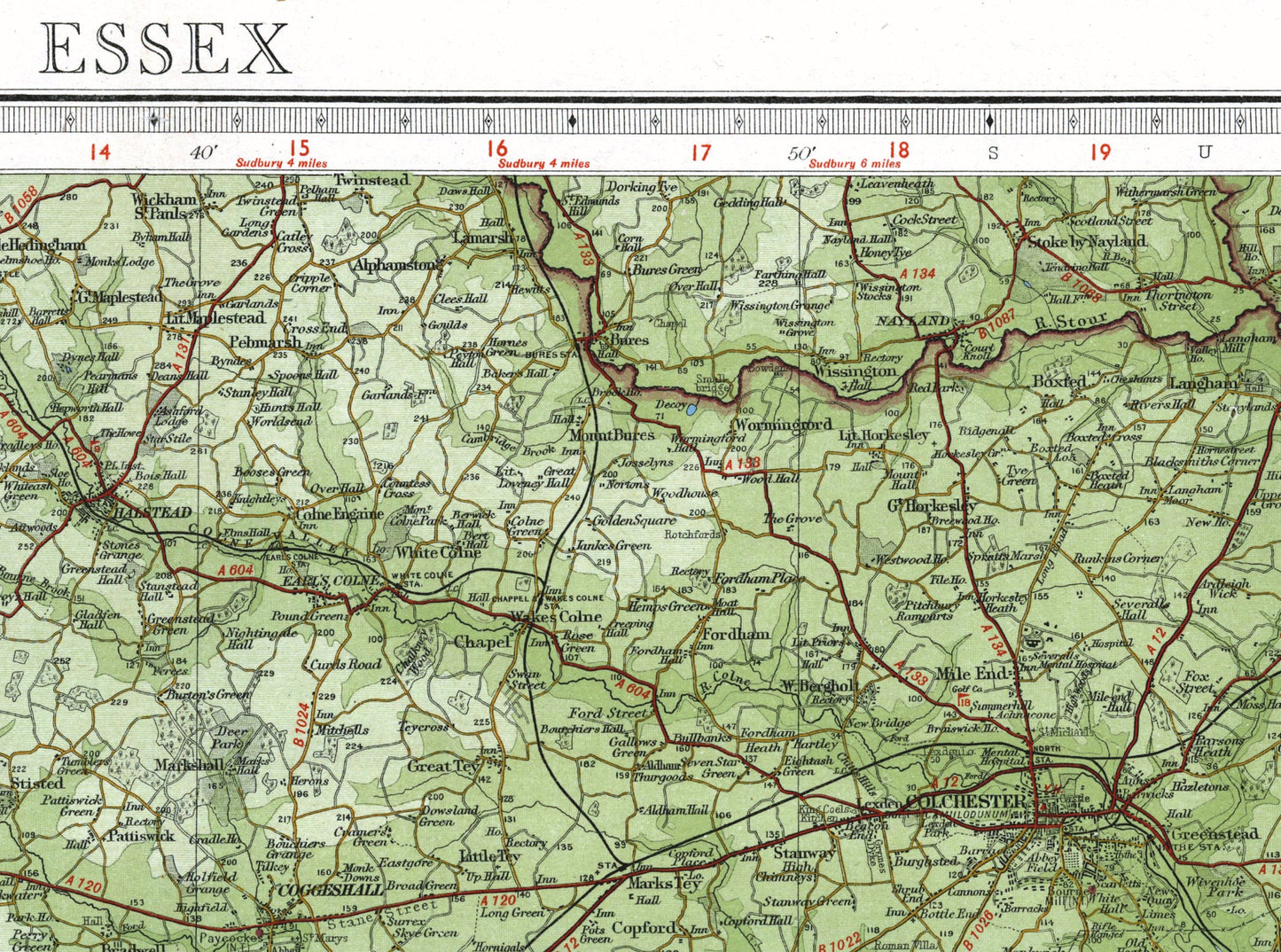 Essex, UK Vintage Map Print