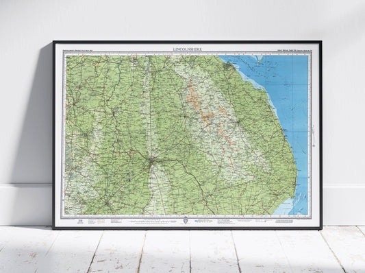 Lincolnshire Vintage Map Print