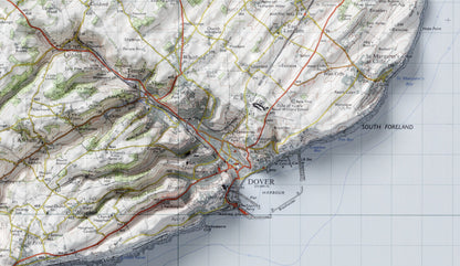 East Kent ~ 2D Shaded Relief Map Vintage Style Print