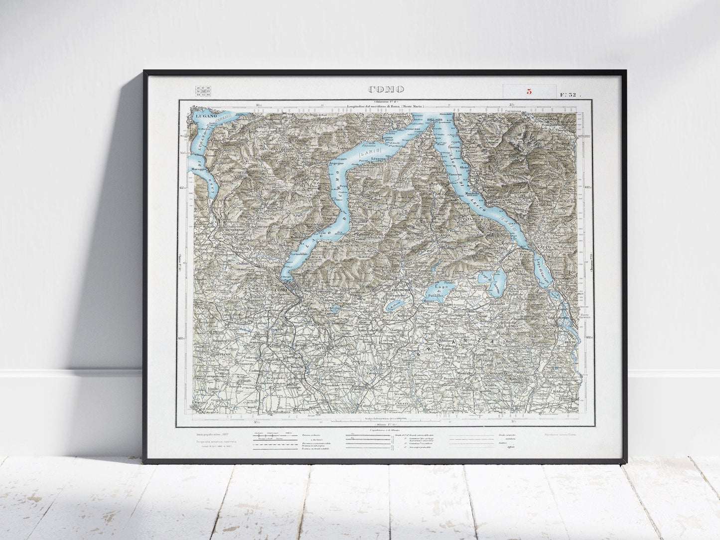 Lake Como, Italy ~ Vintage Style Map Print