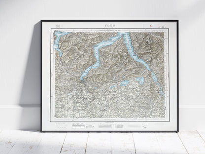 Lake Como, Italy ~ Vintage Style Map Print