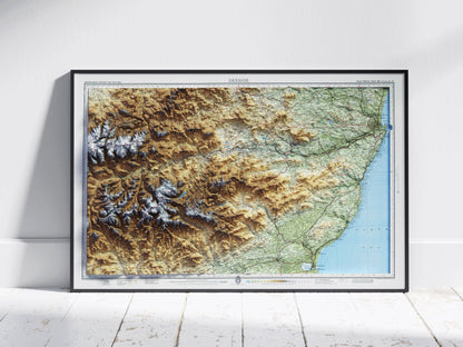 Deeside, Scotland ~ Vintage Style 2D Shaded Relief Map Print