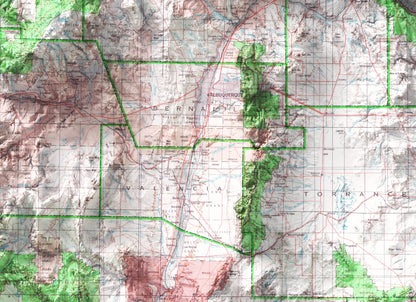 New Mexico, NM Vintage Style 2D Shaded Relief Map