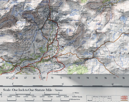 Snowdon ~ 2D Shaded Relief Map Vintage Style Print