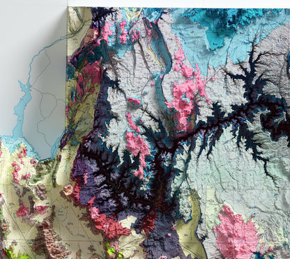 Arizona 2D Geological Shaded Relief Map