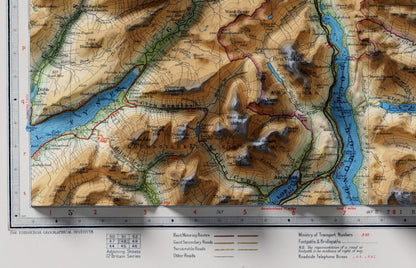 Perthshire, Scotland~ 2D Shaded Relief Map Vintage Atlas Style Print