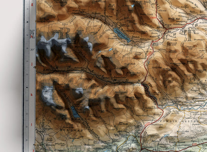 Firth of Tay, Scotland~ 2D Shaded Relief Map Vintage Atlas Style Print