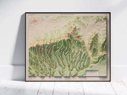 Mesa Verde National Park ~ Shaded Relief Map 2D Print