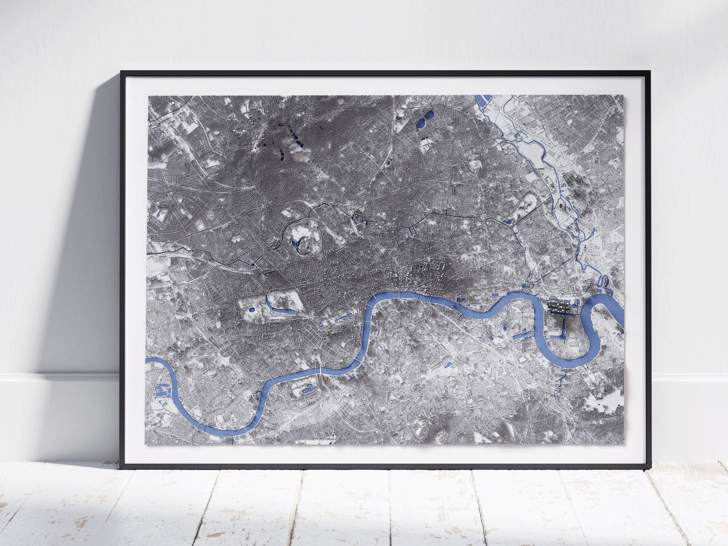 London, UK ~ City Map Shaded Relief 2D Print ~