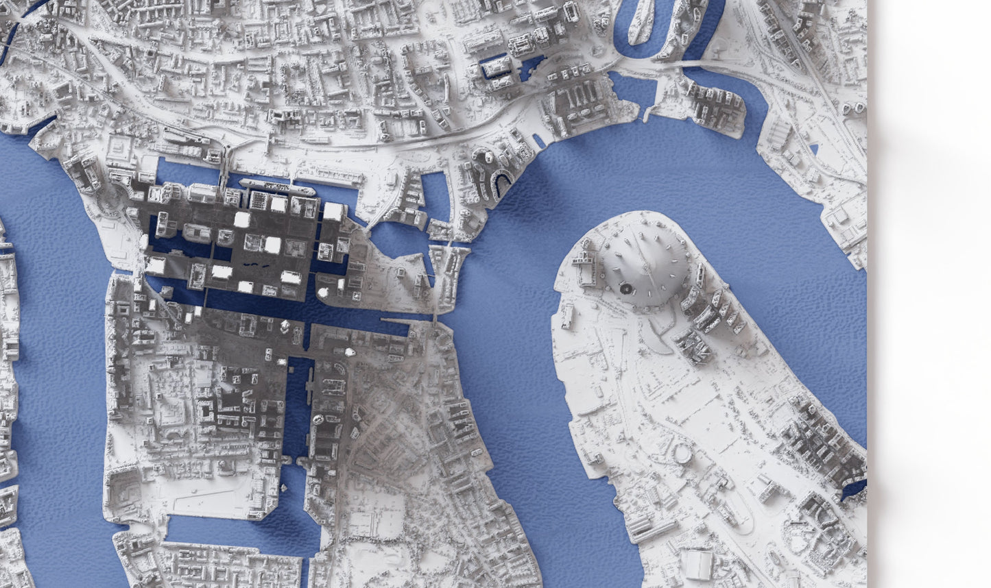 London, UK ~ City Map Shaded Relief 2D Print ~