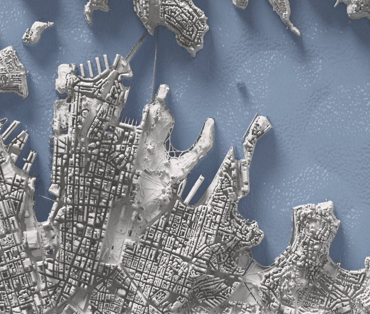 Sydney, Australia ~ 2D Shaded City Relief Map Print