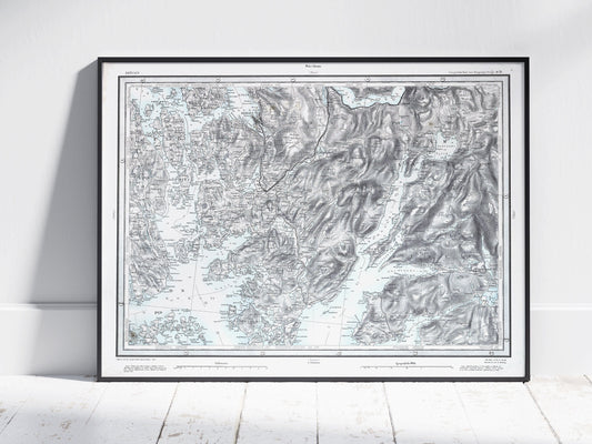 Bergen, Norway ~ Vintage Style Map Atlas Print